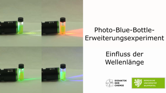 Photo-Blue-Bottle Erweiterungsexperiment: Einfluss der Lichtfarbe Photo-Blue-Bottle Erweiterungsexperiment: Einfluss der Lichtfarbe