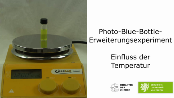 Photo-Blue-Bottle Erweiterungsexperiment: Einfluss der Wärme Photo-Blue-Bottle Erweiterungsexperiment: Einfluss der Wärme